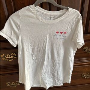 Old Navy White Short Sleeve Tee with Red and Blue Accents